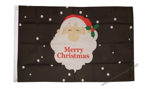 Santa Face Black Flag